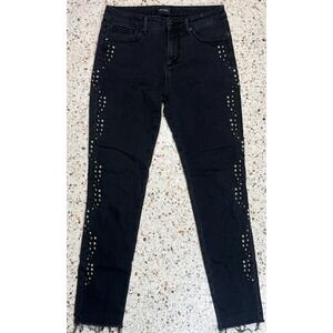 Driftwood Jackie‎ Women's 5 Pocket Studded Denim Black Jeans Size 28